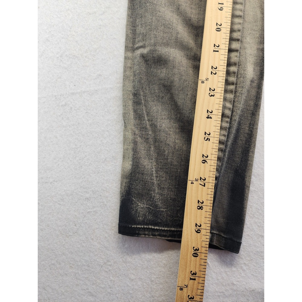Tripp NYC Acid Wash Skinny Jeans Skull Hardware Bleach Effect Grey Black 7 - Picture 9 of 11